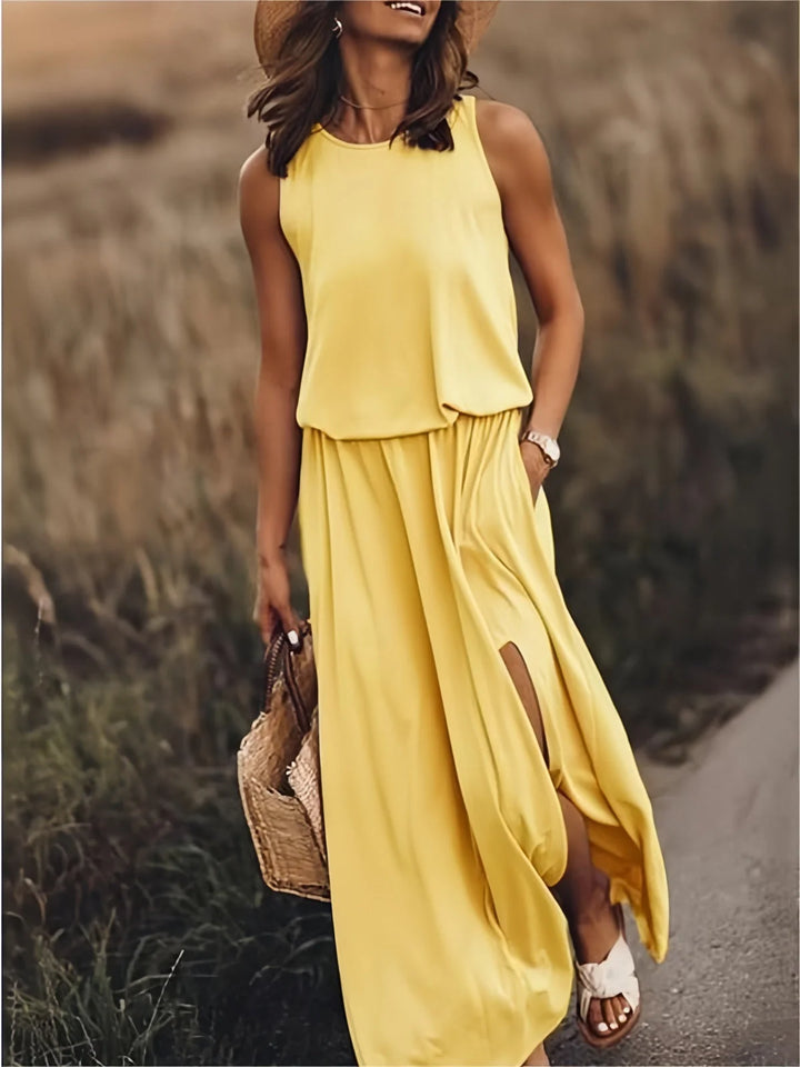 Giulia | Elegant Side Split Sleeveless Dress