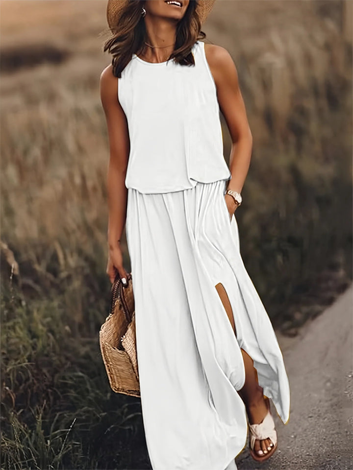 Giulia | Elegant Side Split Sleeveless Dress