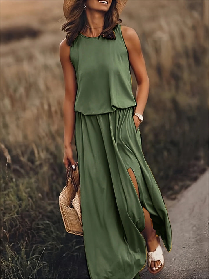 Giulia | Elegant Side Split Sleeveless Dress