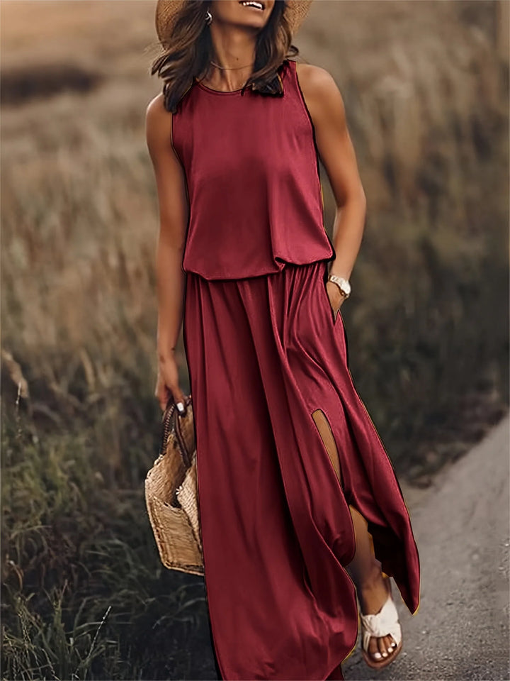 Giulia | Elegant Side Split Sleeveless Dress
