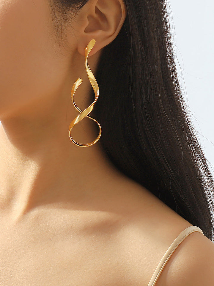 Marina | Golden Twisted Drop Earrings