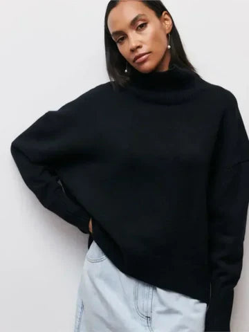 Vera | Elegant Oversized Turtleneck Knit Sweater