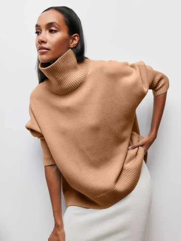 Vera | Elegant Oversized Turtleneck Knit Sweater