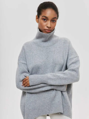 Vera | Elegant Oversized Turtleneck Knit Sweater