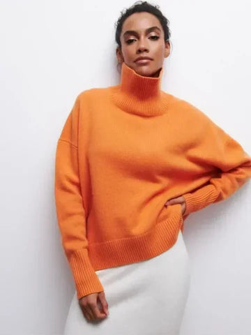 Vera | Elegant Oversized Turtleneck Knit Sweater