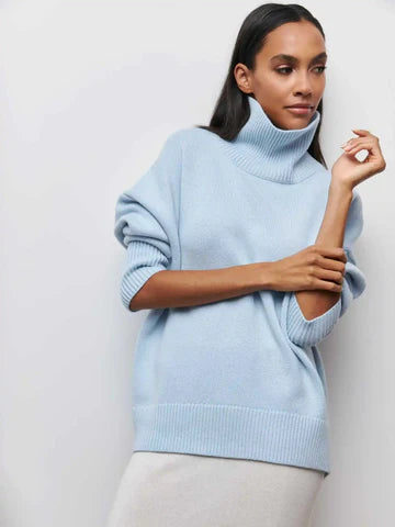 Vera | Elegant Oversized Turtleneck Knit Sweater