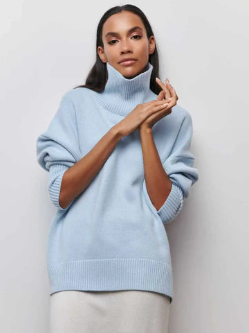 Vera | Elegant Oversized Turtleneck Knit Sweater