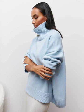 Vera | Elegant Oversized Turtleneck Knit Sweater