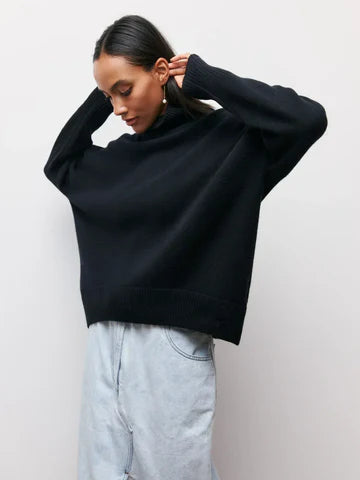 Vera | Elegant Oversized Turtleneck Knit Sweater