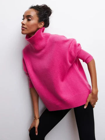Vera | Elegant Oversized Turtleneck Knit Sweater