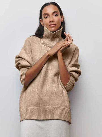 Vera | Elegant Oversized Turtleneck Knit Sweater
