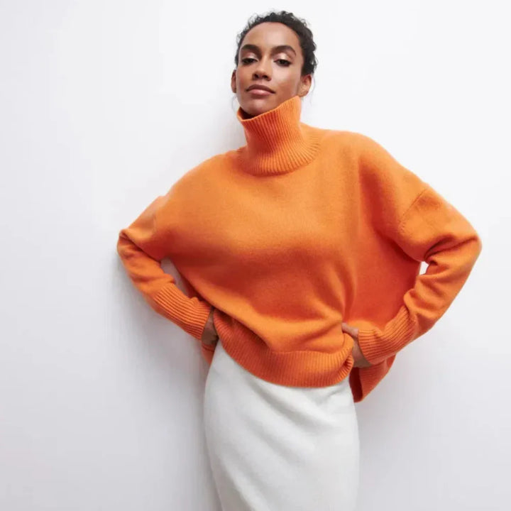 Vera | Elegant Oversized Turtleneck Knit Sweater