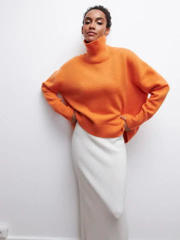Vera | Elegant Oversized Turtleneck Knit Sweater