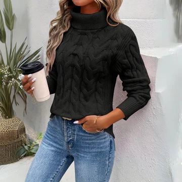 Giada™ | Fashionable Knit High Collar Sweater
