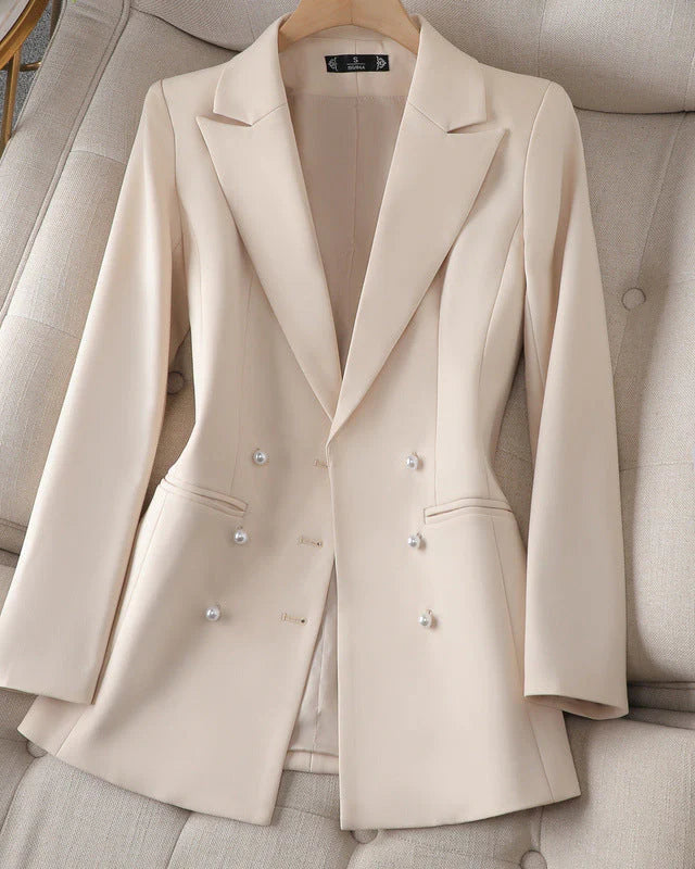 Francesca™ | Elegant Blazer with Subtle Pearl Details