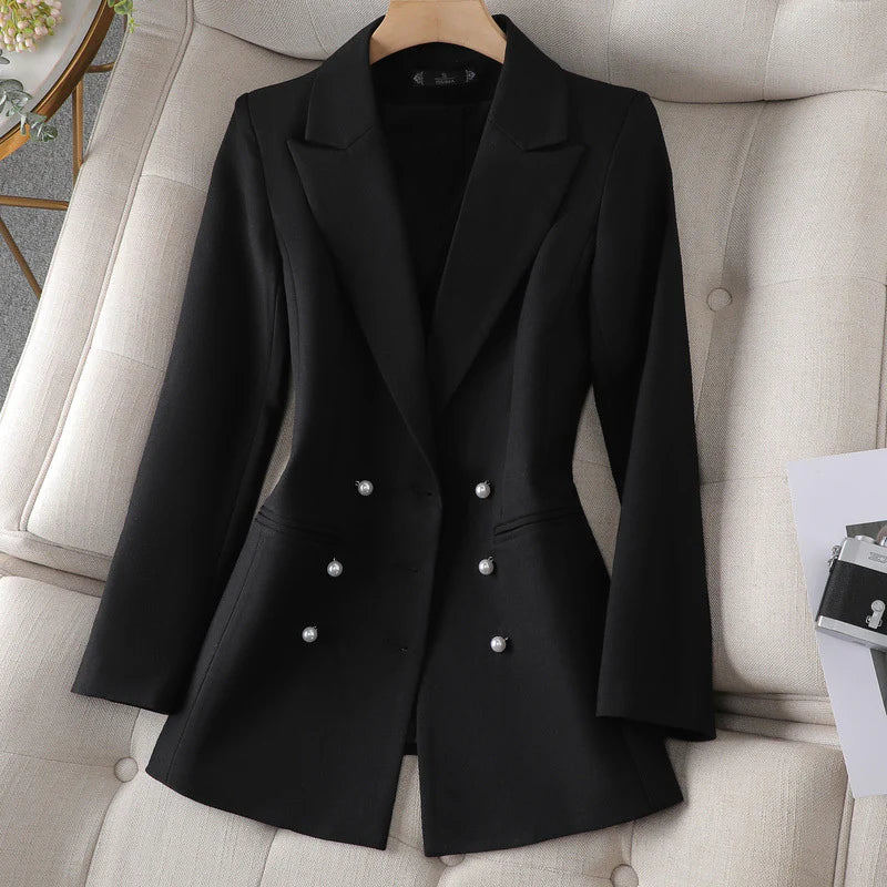 Francesca™ | Elegant Blazer with Subtle Pearl Details
