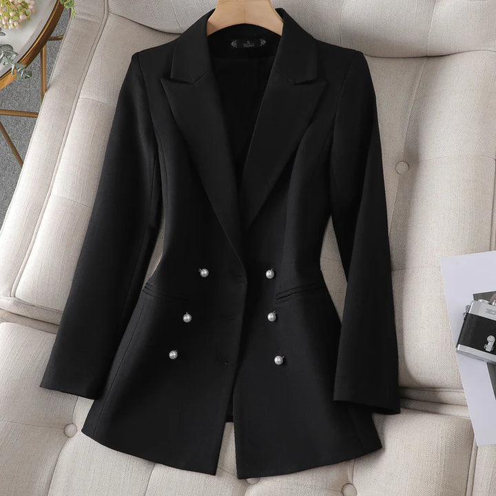 Francesca™ | Elegant Blazer with Subtle Pearl Details