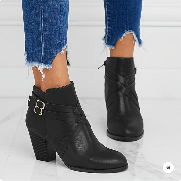 Carlotta | Elegant Crossover Ankle Boots