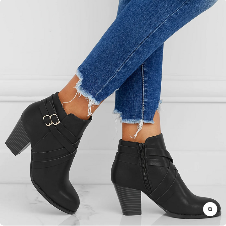 Carlotta | Elegant Crossover Ankle Boots
