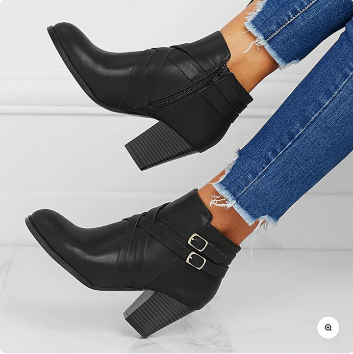 Carlotta | Elegant Crossover Ankle Boots