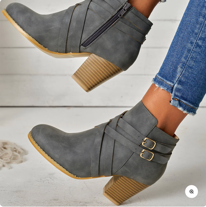 Carlotta | Elegant Crossover Ankle Boots