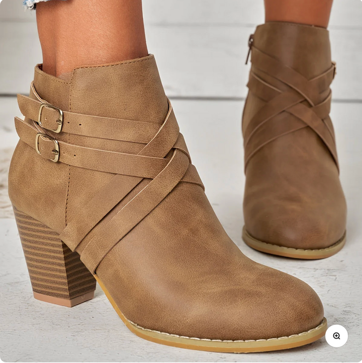 Carlotta | Elegant Crossover Ankle Boots
