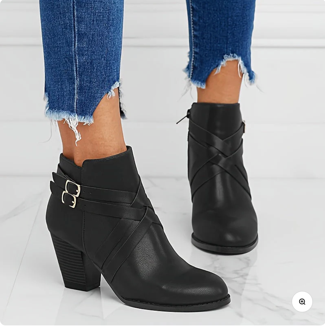Carlotta | Elegant Crossover Ankle Boots