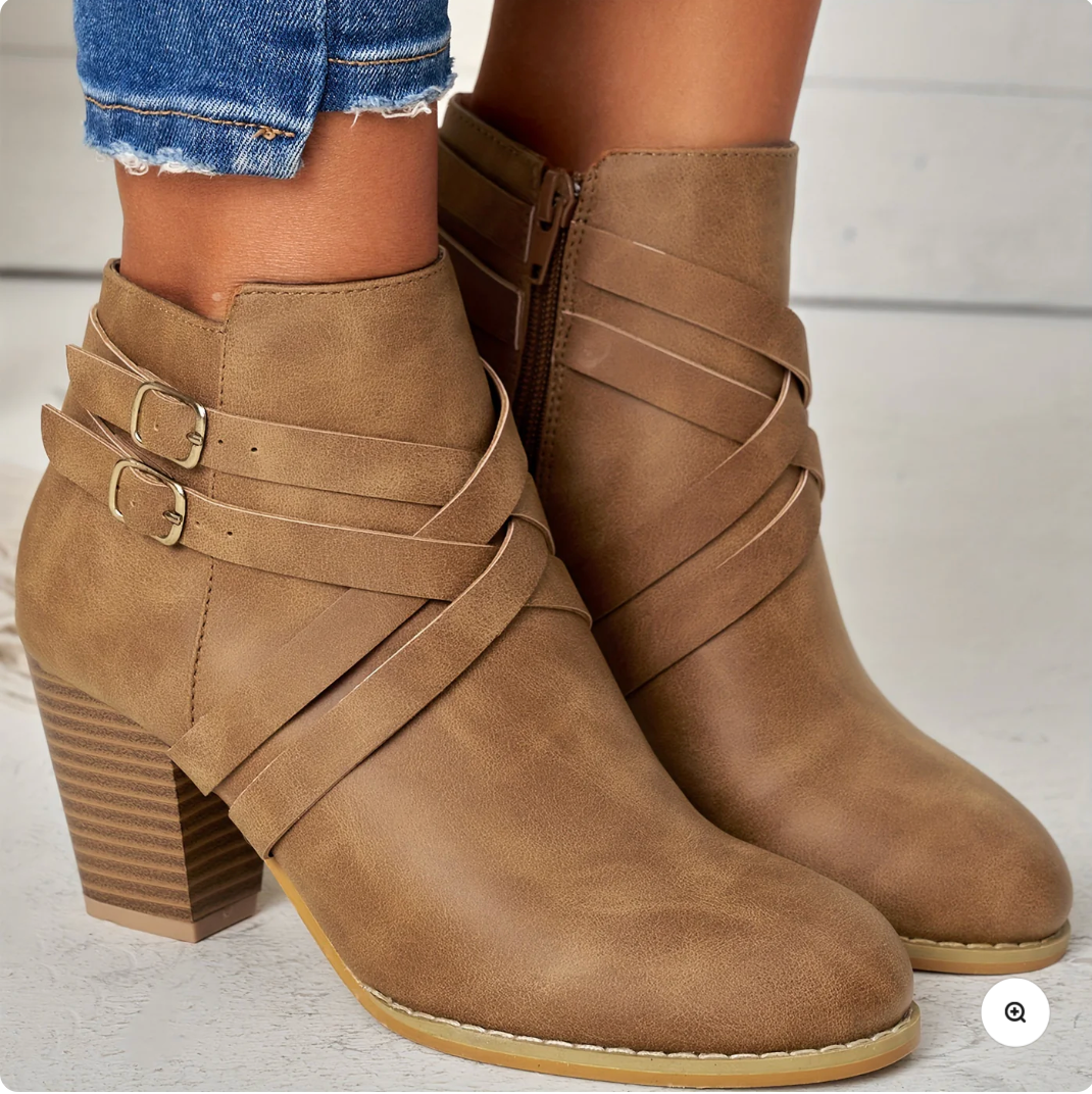 Carlotta | Elegant Crossover Ankle Boots
