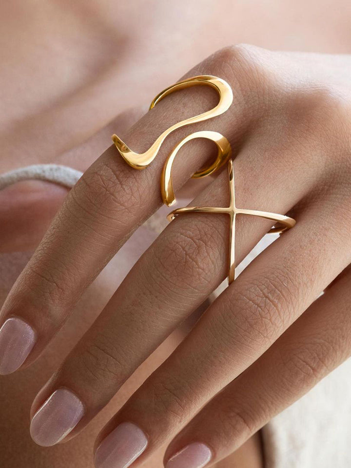 AnnaBella | 1 Piece Irregular Golden Whirl Open Ring
