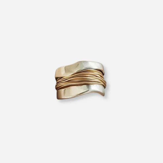 Livia™ | Silver Gold Thread Ring