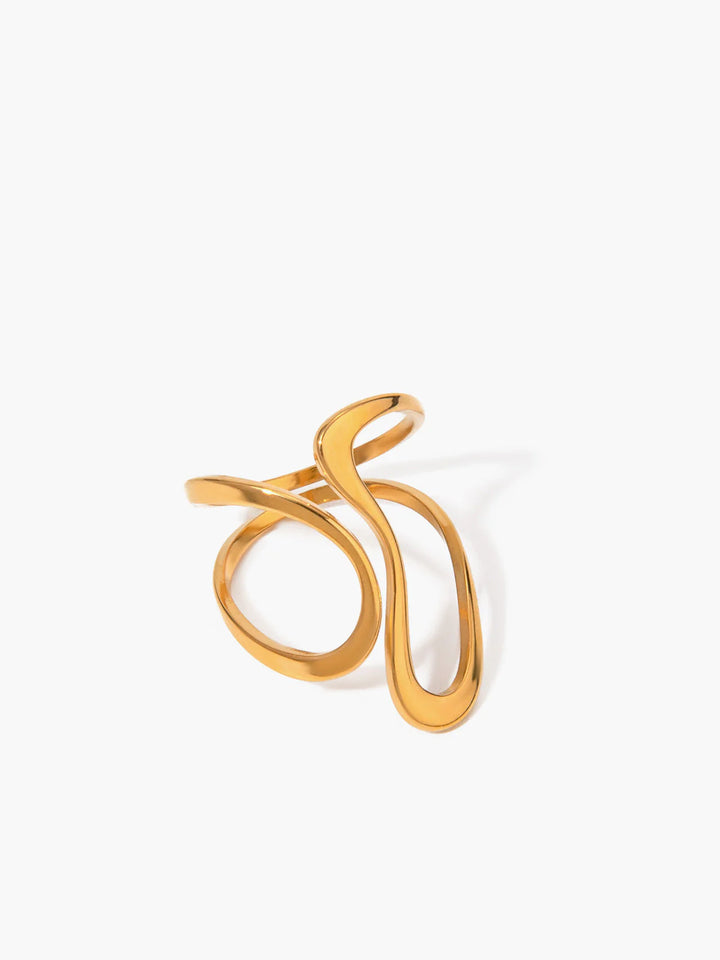 AnnaBella | 1 Piece Irregular Golden Whirl Open Ring