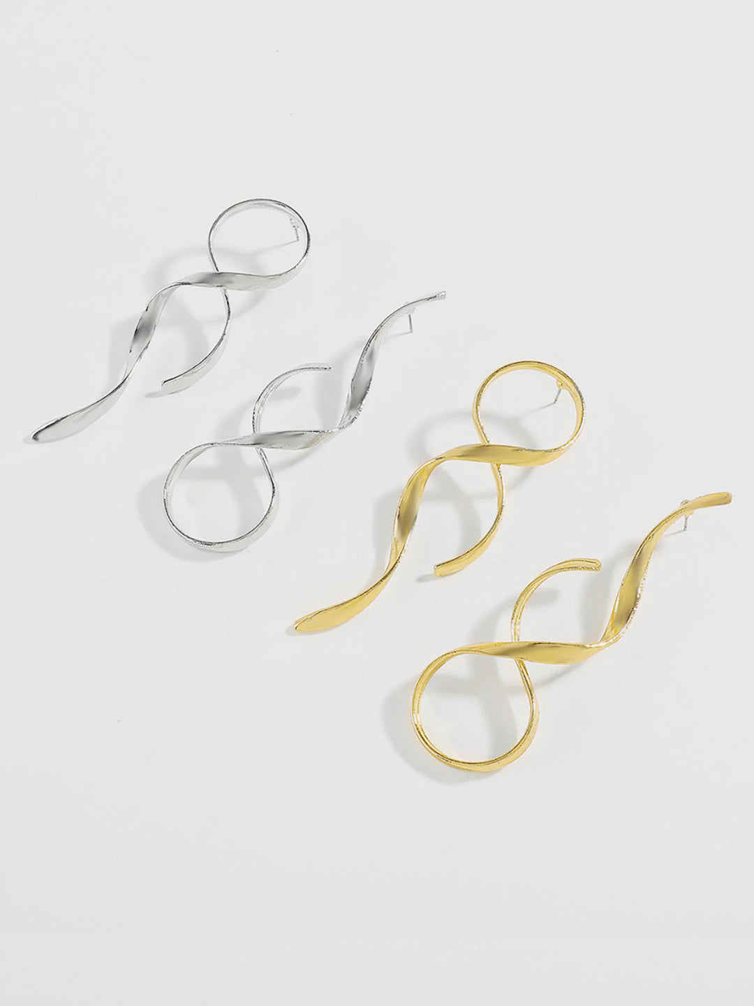 Marina | Golden Twisted Drop Earrings