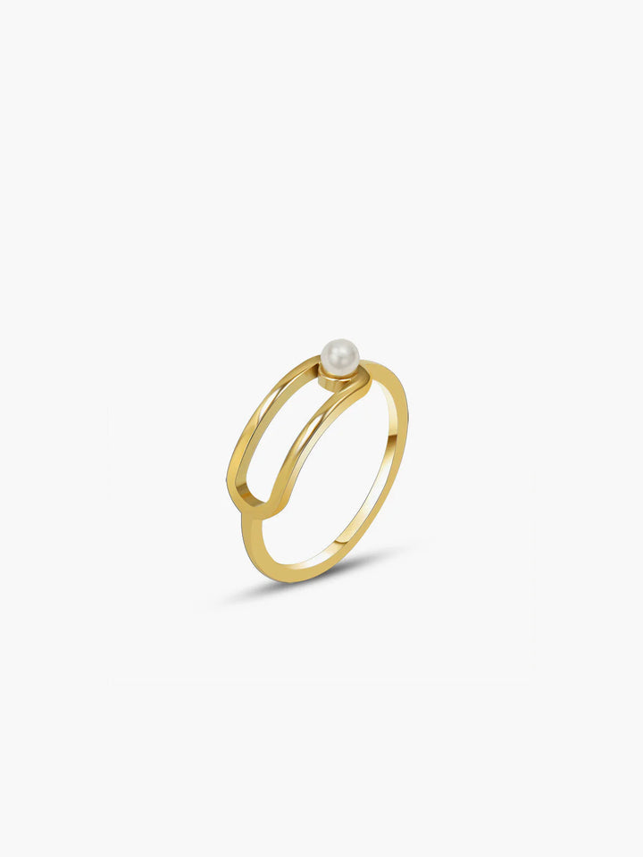 Alba | One-Piece Golden Imitation Pearl Ring