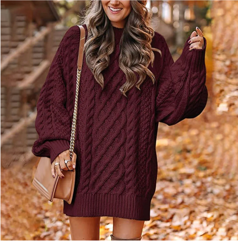 Daniela | Oversized Cable Sweater Dress
