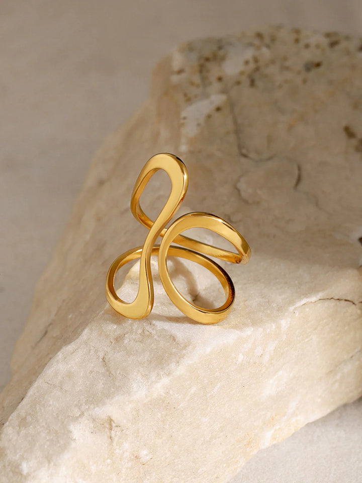 AnnaBella | 1 Piece Irregular Golden Whirl Open Ring
