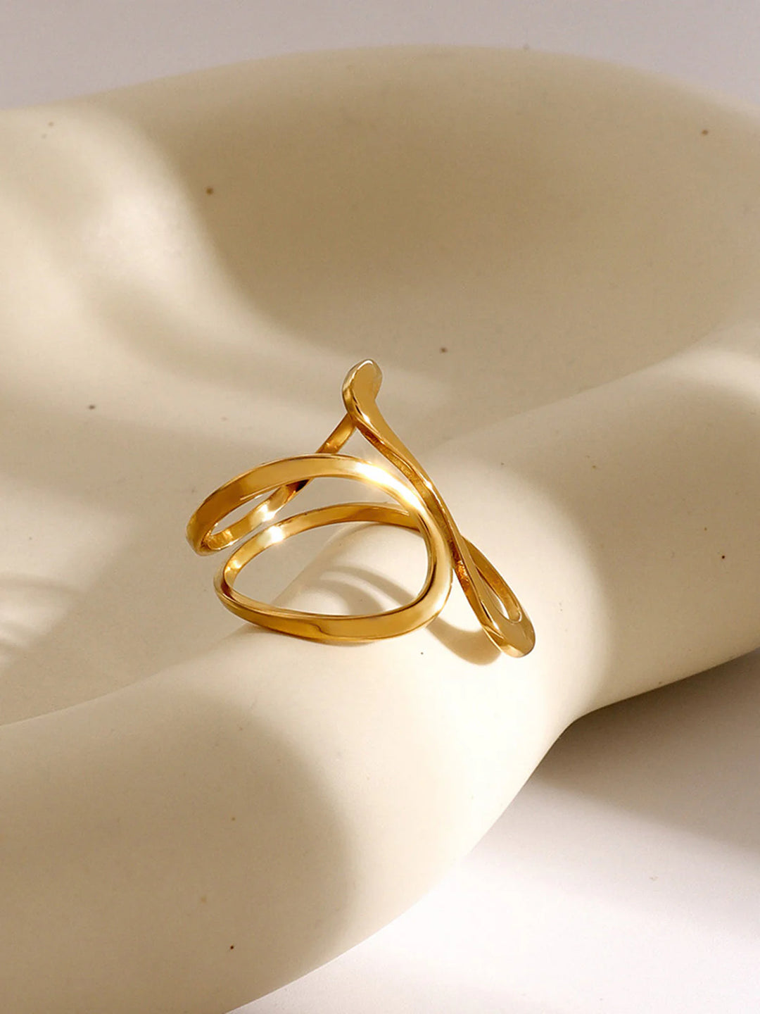AnnaBella | 1 Piece Irregular Golden Whirl Open Ring