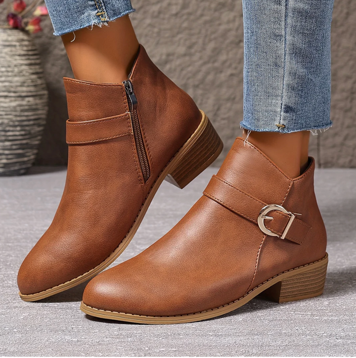 Fiorella | Comfortable Buckle Ankle Boots
