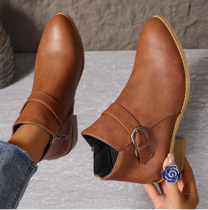 Fiorella | Comfortable Buckle Ankle Boots