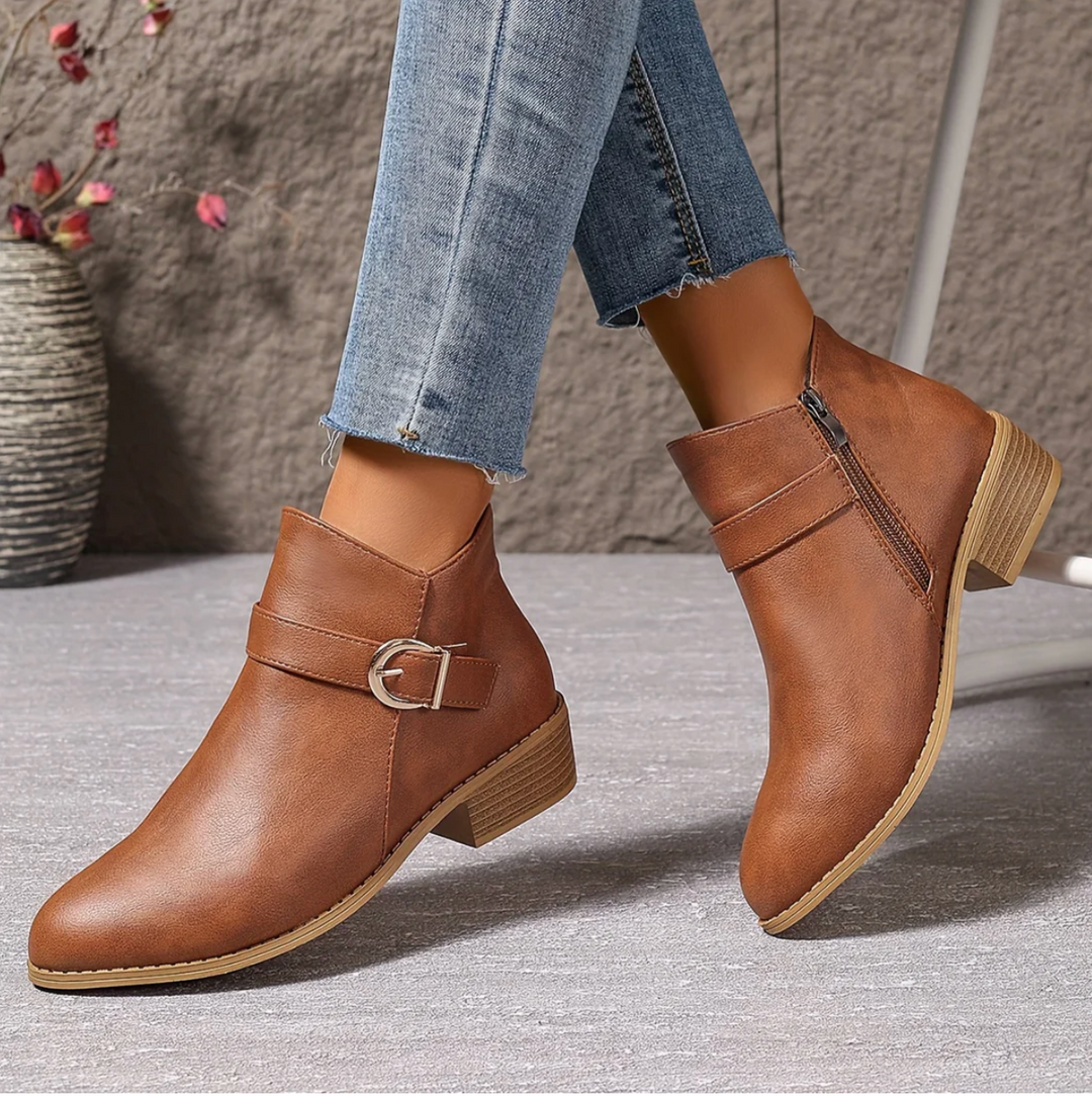 Fiorella | Comfortable Buckle Ankle Boots