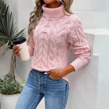 Giada™ | Fashionable Knit High Collar Sweater