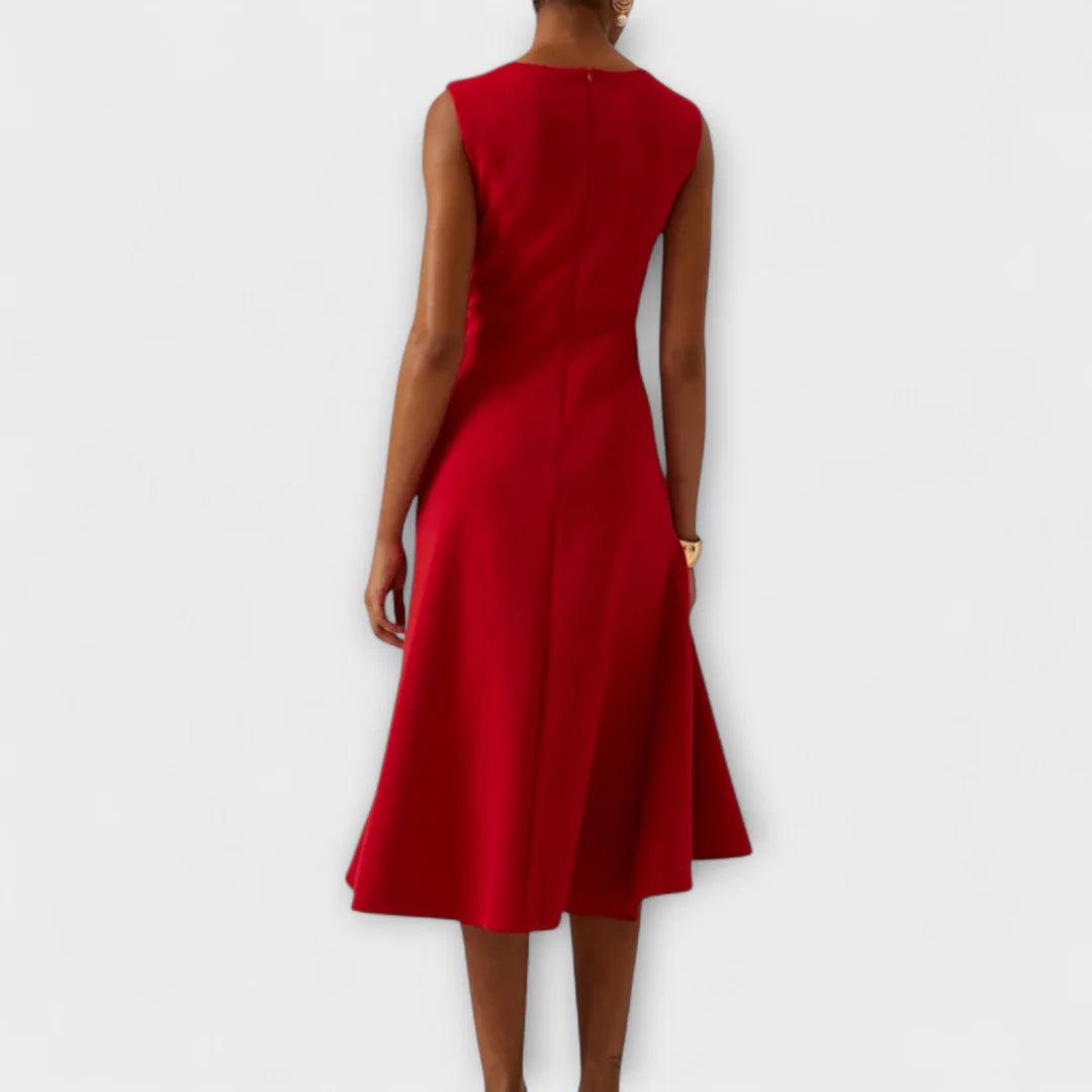 Sonia | Draped Asymmetric Midi Dress
