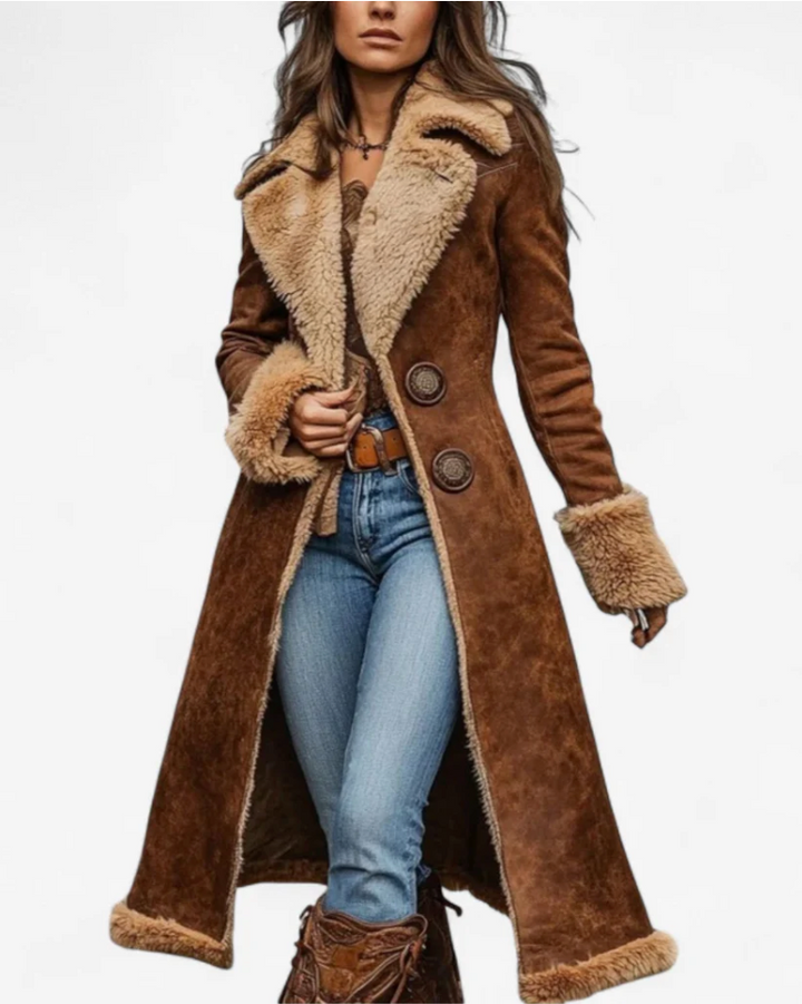 Cosima™ | Vintage-Inspired Faux Fur Long Coat