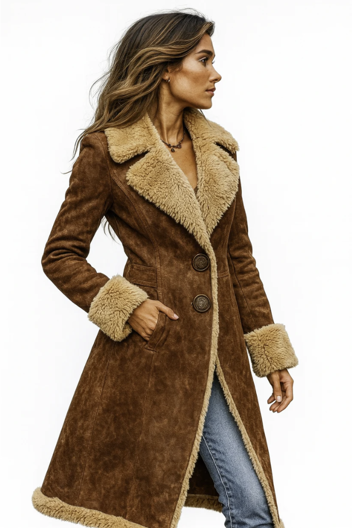 Cosima™ | Vintage-Inspired Faux Fur Long Coat