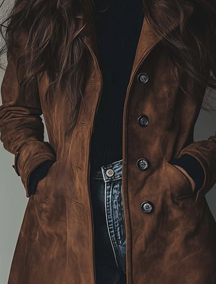 Amaranta™ | Vintage Suede Trench Coat